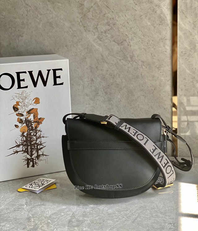 Loewe專櫃2022新款升級版字母寛肩帶馬鞍包 羅意威MiniGateDual手袋 男女款單肩斜挎腰包胸包 10183 lyw1344